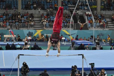 Santiago, Şili, 23 Ekim 2023, Emard William (CAN) 2023 Pan Amerikan Oyunları 'nda erkek Artistik