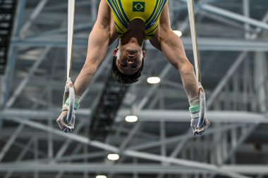 Santiago, Şili, 23 Ekim 2023, Arthur Marianoi (BRA) 2023 Pan Amerikan Oyunları 'nda erkek Sanatçısı