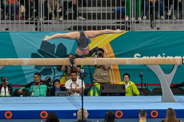 Santiago, Şili, 23 Ekim 2023, Milagros Curti Ruiz (ARG) 2023 Pan Amerikan Oyunları 'nda kadın sanatçı.