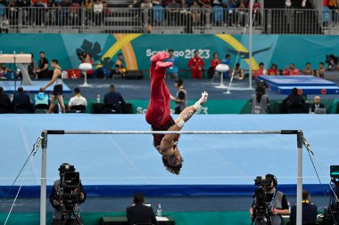 Santiago, Şili, 23 Ekim 2023, Emard William (CAN) 2023 Pan Amerikan Oyunları 'nda erkek Artistik