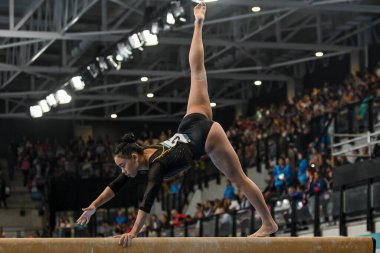 Santiago, Şili, 23 Ekim 2023, Aurelie Tran (CAN) 2023 Pan Amerikan Oyunları 'nda kadın Sanatçı