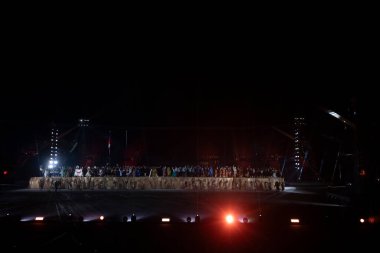 Santiago, Şili - 20 Ekim 2023, 2023 Pan Amerikan Oyunları 'nın açılış töreni bu Cuma gecesi Santiago' daki Julio Mariinez Pradanos Ulusal Stadyumu 'nda gerçekleşti.