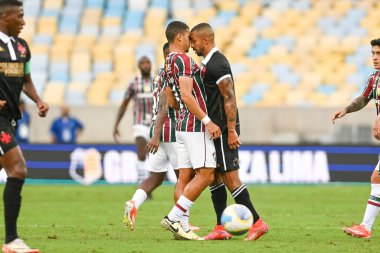 Rio, Brezilya - 20 Nisan 2024, Andre ve Paulo Henrique Brezilya Maracana Stadyumu 'nda Fluminense x Vasco arasında oynanan maçta
