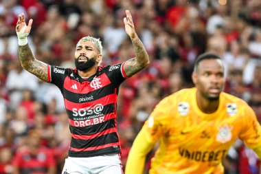 Rio, Brezilya - 11 Mayıs 2024: Gabriel Barbosa, Brezilya Şampiyonası 'nda Flamengo ile Corinthians arasında oynanan maçta, Maracana Stadyumu' nda oynanan 6. raunt.