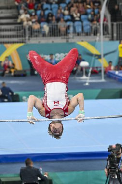 Santiago, Şili, 23 Ekim 2023, Felix Dolci (CAN) 2023 Pan Amerikan Oyunları 'nda erkek Artistik