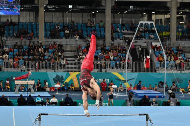 Santiago, Şili, 23 Ekim 2023, Emard William (CAN) 2023 Pan Amerikan Oyunları 'nda erkek Artistik
