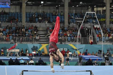 Santiago, Şili, 23 Ekim 2023, Emard William (CAN) 2023 Pan Amerikan Oyunları 'nda erkek Artistik