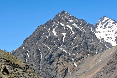 Yazın Portillo yakınlarındaki And Dağları 'nın manzarası pek karlı değil.