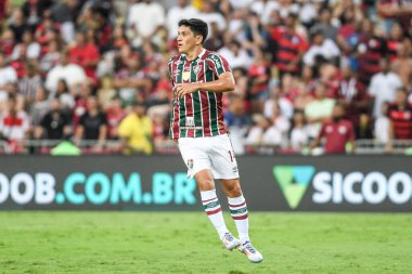 Rio, Brezilya - 23 Haziran 2024: Fluminense ile Flamengo arasında oynanan maçta Maracana Stadyumu 'nda oynanan 11.