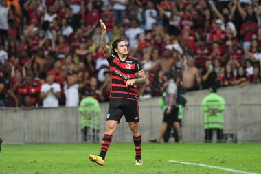 Rio, Brezilya - 23 Haziran 2024: Fluminense ile Flamengo arasındaki maçta Maracana Stadyumu 'nda oynanan 11.