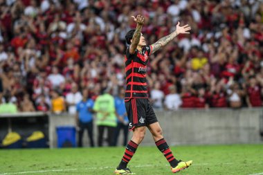Rio, Brezilya - 23 Haziran 2024: Fluminense ile Flamengo arasındaki maçta Maracana Stadyumu 'nda oynanan 11.