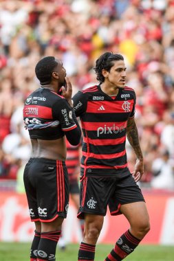 Rio, Brezilya - 23 Haziran 2024: Fluminense ile Flamengo arasındaki maçta Lorran oyuncusu Maracana Stadyumu 'nda oynanan 11.