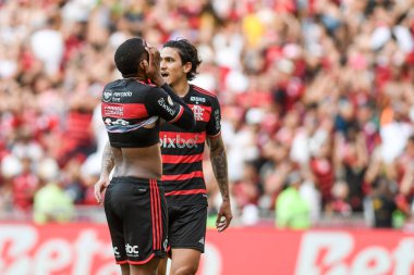 Rio, Brezilya - 23 Haziran 2024: Fluminense ile Flamengo arasındaki maçta Lorran oyuncusu Maracana Stadyumu 'nda oynanan 11.