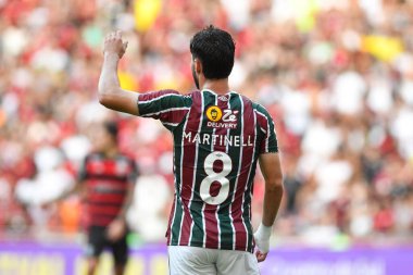 Rio, Brezilya - 23 Haziran 2024: Fluminense ile Flamengo arasında oynanan maçta Maracana Stadyumu 'nda oynanan 11.