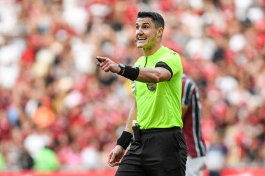 Rio, Brezilya - 23 Haziran 2024: Rafael Rodrigo Klein Fluminense ile Flamengo arasındaki maçta Brezilya Şampiyonası, Maracana Stadyumu 'nda 11. raunt