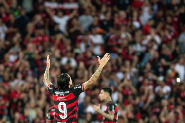 Rio, Brezilya - 11 Temmuz 2024: Brezilya Maracana Stadyumu 'nda oynanan 16' ncı turda Flamengo ve Fortaleza arasında oynanan maçta Pedro oyuncusu
