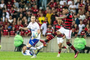 Rio, Brezilya - 11 Temmuz 2024: Maracana Stadyumu 'nda oynanan 16' ncı turda Flamengo ve Fortaleza arasında oynanan maçta Erick Pulgar oyuncusu