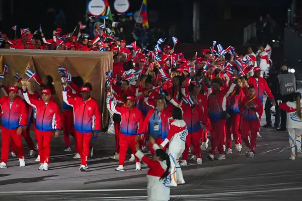 stock image Santiago, Chile - October 20, 2023, Opening ceremony of the 2023 Pan American Games at the Julio Martinez Pradanos National Stadium, entry of athletes from Cuba