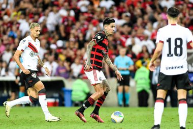 Rio, Brezilya - 28 Temmuz 2024: Flamengo x Atletico-GO arasında oynanan maçta Brezilya Şampiyonası, Maracana Stadyumu 'nda 20. tur