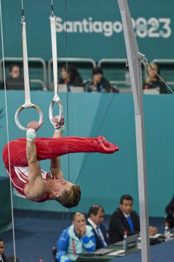 Santiago, Şili, 23 Ekim 2023, Felix Dolci (CAN) 2023 Pan Amerikan Oyunları 'nda erkek Artistik