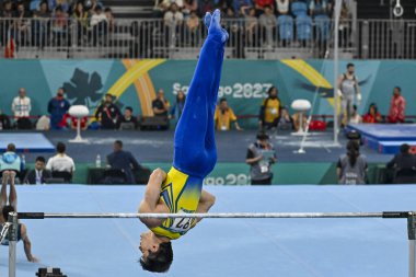 Santiago, Şili, 23 Ekim 2023, Arthur Mariano (BRA) 2023 Pan Amerikan Oyunları 'nda erkek Artistik