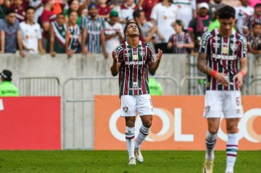 Rio, Brezilya - Ağustos 04: 2024: Kaua Elias Brezilya Şampiyonası 'nda Fluminense x Bahia arasında oynanan maçta Maracana Stadyumu' nda 21.