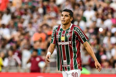 Rio, Brezilya - Ağustos 04 2024: Kevin Serna Fluminense x Bahia ile Brezilya Şampiyonası arasında oynanan maçta Maracana Stadyumu 'nda 21.