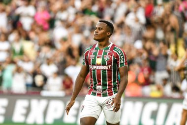 Rio, Brezilya - Ağustos 04: 2024: Fluminense x Bahia ile Brezilya Şampiyonası arasındaki maçta Jhon Arias, Maracana Stadyumu 'nda 21.
