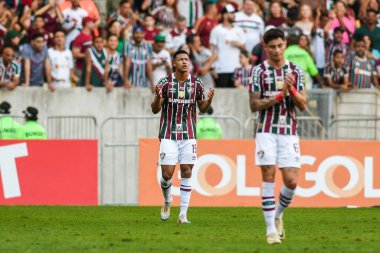 Rio, Brezilya - Ağustos 04: 2024: Kaua Elias Brezilya Şampiyonası 'nda Fluminense x Bahia arasında oynanan maçta Maracana Stadyumu' nda 21.