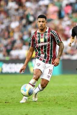 Rio, Brezilya - Ağustos 04: 2024: Kaua Elias Brezilya Şampiyonası 'nda Fluminense x Bahia arasında oynanan maçta Maracana Stadyumu' nda 21.