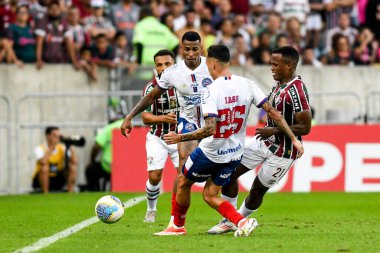 Rio, Brezilya - Ağustos 04 2024: Fluminense x Bahia ile Brezilya Şampiyonası arasında maç, Maracana Stadyumu 'nda 21.