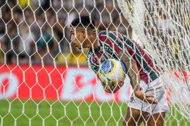 Rio, Brezilya - Ağustos 07 2024: Kaua Elias Brezilya Kupası Fluminense x Juventude ile Maracana Stadyumu 'nda oynanan maçta 16.