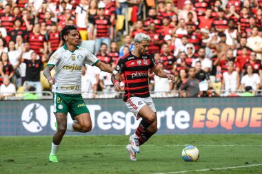 Rio, Brezilya - 11 Ağustos 2024: De Arrascaeta, Brezilya Şampiyonası 'nda Flamengo x Palmeiras arasında oynanan maçta, Maracana Stadyumu' nda 22.