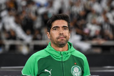 Rio, Brezilya - 14 Ağustos 2024, Abel Ferreira Botafogo (BRA) - Palmeiras (BRA) maçı sırasında Nilton Santos Stadyumu 'nda Libertadores Şampiyonası