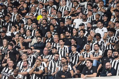 Rio, Brezilya - 14 Ağustos 2024, Botafogo (BRA) maçında taraftarlar Palmeiras 'a karşı Nilton Santos Stadyumu' nda Libertadores Şampiyonası