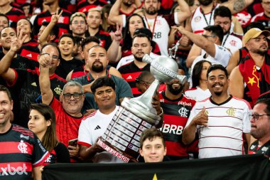 Rio, Brezilya - 15 Ağustos 2024, Flamengo (BRA) - Bolivar (BOL) maçı sırasında Maracana Stadyumu 'nda Libertadores Kupası