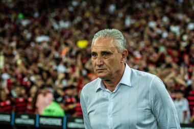 Rio, Brezilya - 15 Ağustos 2024, Maracana Stadyumu 'nda oynanan Libertadores Kupası' nda Flamengo (BRA) - Bolivar maçında Tite antrenörü