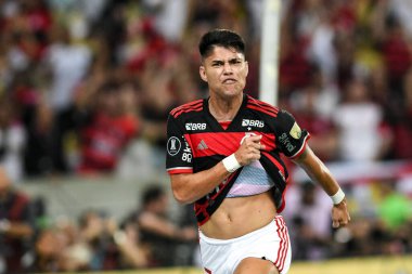 Rio, Brezilya - 15 Ağustos 2024, Luiz Araujo Flamengo (BRA) - Bolivar (BOL) maçı sırasında Maracana Stadyumu 'nda Libertadores Kupası