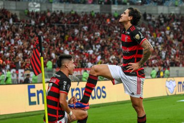 Rio, Brezilya - 15 Ağustos 2024, Luiz Araujo Flamengo (BRA) - Bolivar (BOL) maçı sırasında Maracana Stadyumu 'nda Libertadores Kupası