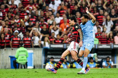 Rio, Brezilya - 15 Ağustos 2024, Pedro Flamengo (BRA) - Bolivar (BOL) maçı sırasında Maracana Stadyumu 'nda Libertadores Kupası