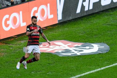 Rio, Brezilya - 25 Ağustos 2024: Bragantino x Flamengo arasında oynanan maçta Brezilya Şampiyonası, Maracana Stadyumu 'nda 24.