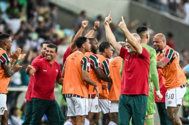 Rio, Brezilya - Eylül 01, 2024: Maracana Stadyumu 'nda oynanan 25. turda Fluminense ile Sao Paulo arasında oynanan maçta Mano Menezes oyuncusu