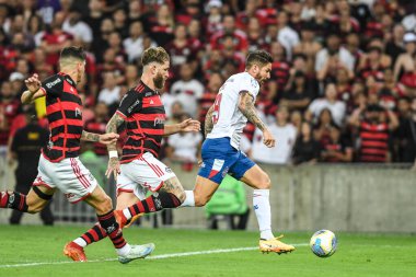 Rio, Brezilya - 12 Eylül 2024: Brezilya Kupası 'nda Flamengo x Bahia ile oynanan çeyrek final maçı, Maracana Stadyumu' nda oynanacak.