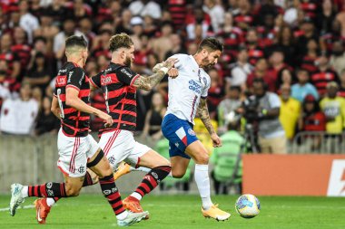 Rio, Brezilya - 12 Eylül 2024: Brezilya Kupası 'nda Flamengo x Bahia ile oynanan çeyrek final maçı, Maracana Stadyumu' nda oynanacak.