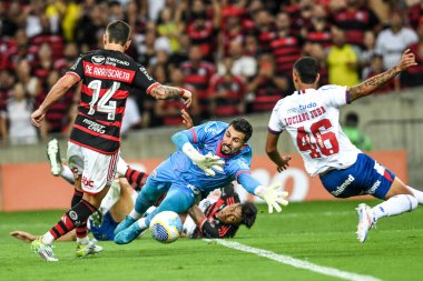 Rio, Brezilya - 12 Eylül 2024: De Arrascaeta oyuncusu Brezilya Kupası 'nda Flamengo x Bahia arasında oynanan maçta, çeyrek final maçı Maracana Stadyumu' nda.