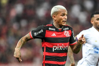Rio, Brezilya - 12 Eylül 2024: Wesley, Brezilya Kupası 'nda Flamengo x Bahia ile oynanan maçta Maracana Stadyumu' nda çeyrek final maçı yaptı.