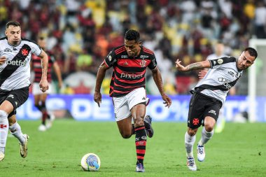 Rio, Brezilya - 15 Eylül 2024: Flamengo x Vasxco ile Brezilya Şampiyonası arasında oynanan maçta Alex Sandro, Maracana Stadyumu 'nda 26.