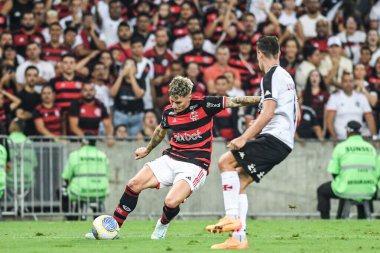 Rio, Brezilya - 15 Eylül 2024: Flamengo x Vasxco arasında oynanan maçta Brezilya Şampiyonası, Maracana Stadyumu 'nda 26.