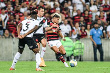 Rio, Brezilya - 15 Eylül 2024: Flamengo x Vasxco ile Brezilya Şampiyonası arasında oynanan maçta Luiz Araujo oyuncusu, Maracana Stadyumu 'nda 26.