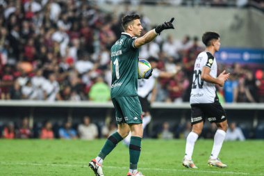 Rio, Brezilya - 15 Eylül 2024: Leo Jardim, Brezilya Şampiyonası 'nda Flamengo x Vasxco arasında oynanan maçta Maracana Stadyumu' nda 26.